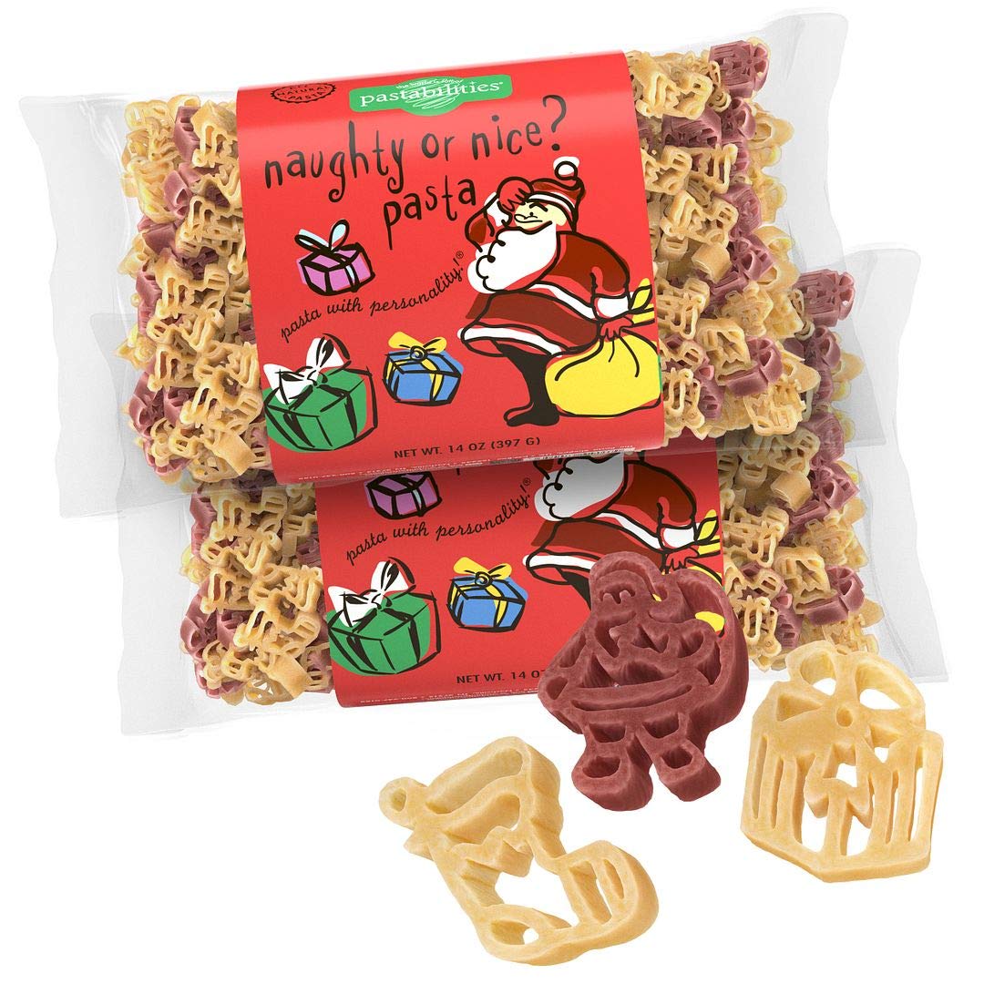 Pastabilities Fun Shaped Pasta for Kids - Christmas - Naughty or Nice Holiday Theme, Non-GMO Natural Wheat and Vegetable Pasta, All-Natural, Kosher