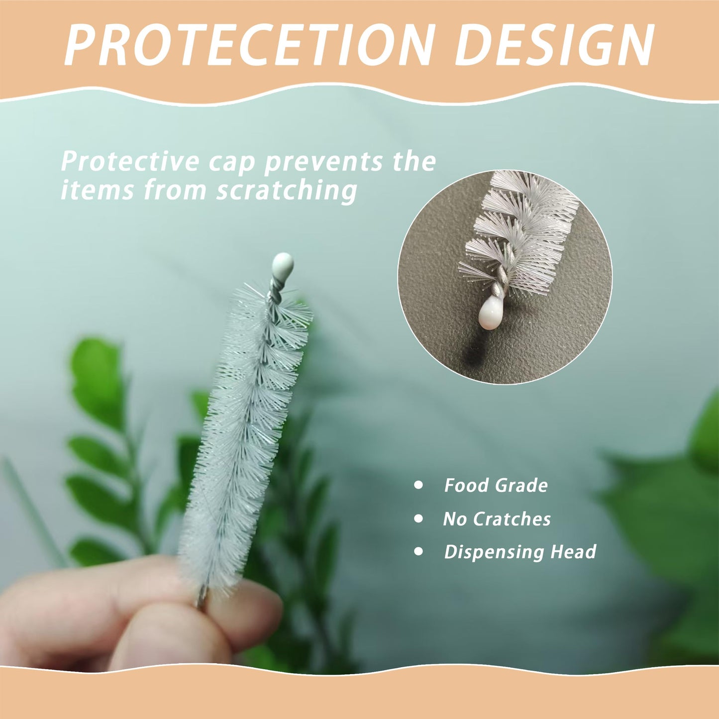 2Pcs Straw Cleaner,Straw Cleaner Brush for Metal/Glass/Silicone Straws,Reusable Straw Brush Cleaner with Nylon Bristles,Stanley Straw Cleaner Brush