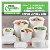 Disposable White Paper Soup Containers with Lids - Paper Ice Cream Cups - Disposable Dessert Bowls, Frozen Yogurt Cups - Food Storage Containers