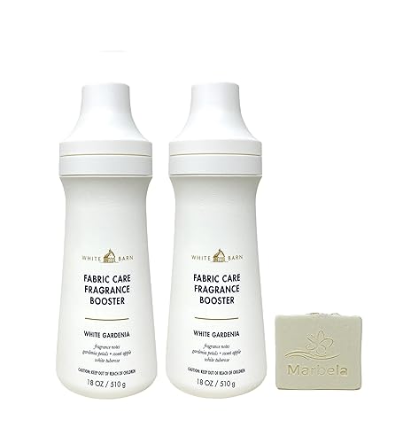 Bath & Body Works White Gardenia 2 Fabric Care Fragrance Boosters with a Natural Oats Bar Soap