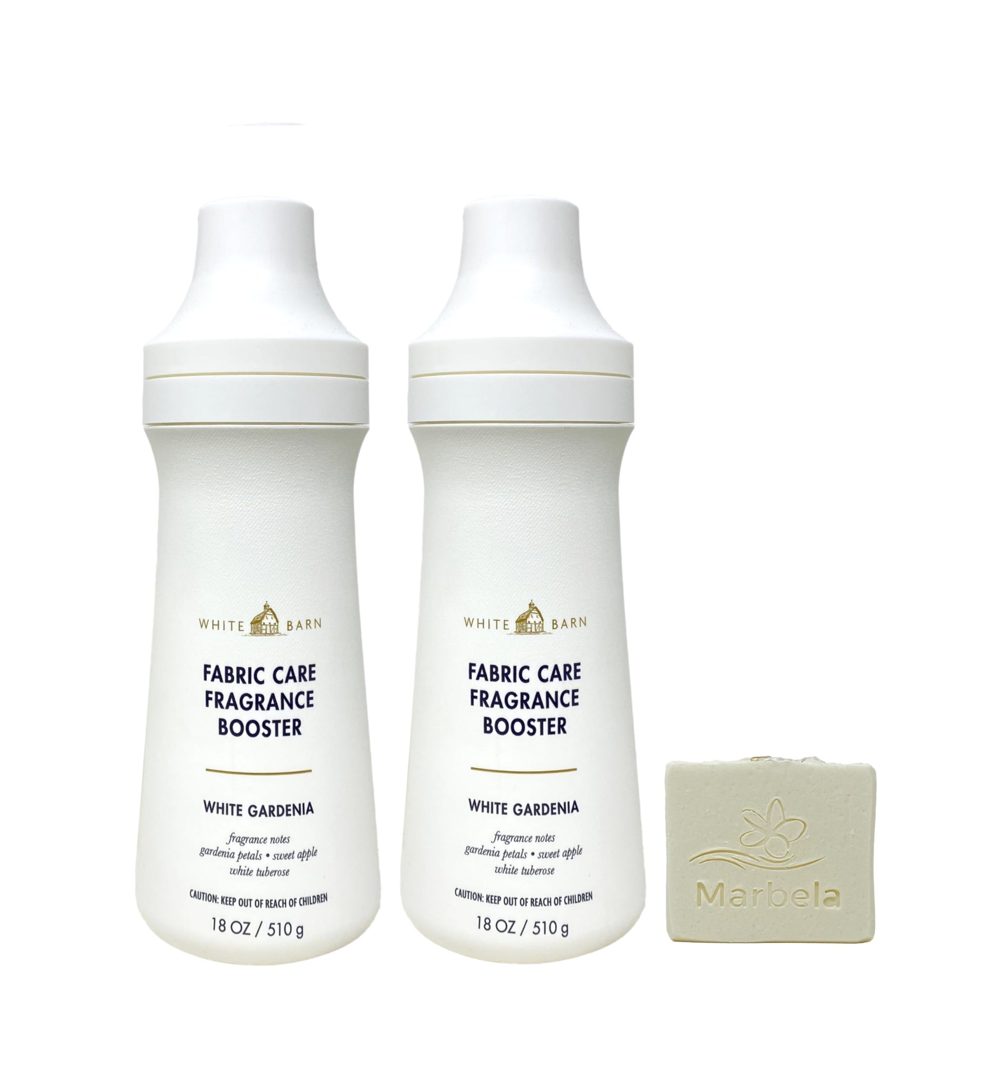 Bath & Body Works White Gardenia 2 Fabric Care Fragrance Boosters with a Natural Oats Bar Soap