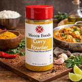 Curry Powder, Authentic Blend of Spices, Warm & Aromatic Flavor, All-Purpose Seasoning for Indian & Caribbean Cooking, 3.5 oz Jar by Mecca Foods
