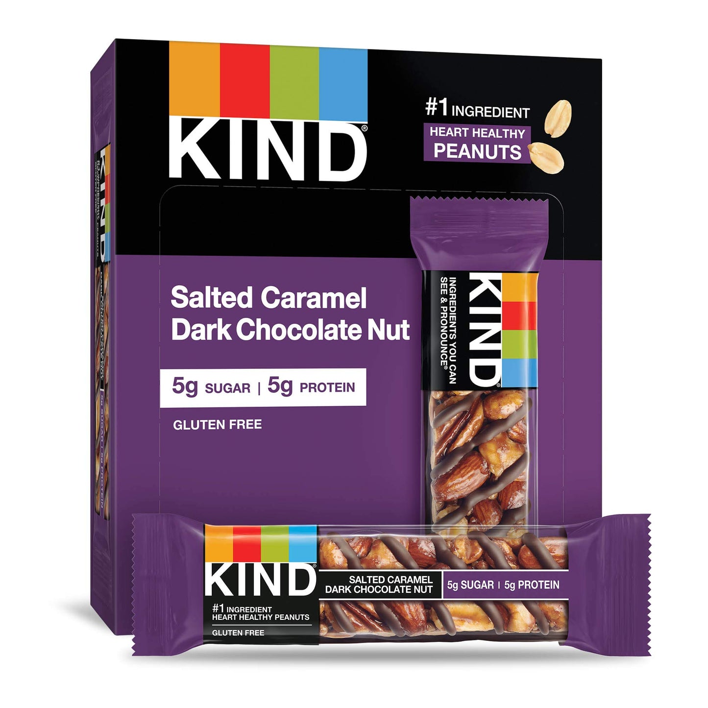 KIND Bars, Salted Caramel & Dark Chocolate Nut, Gluten Free, 48 Count