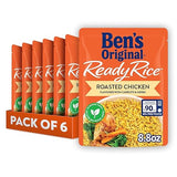 BEN'S ORIGINAL Ready Rice Roasted Chicken Flavored Rice, Easy Dinner Side, 8.8 OZ Pouch (Pack of 6)