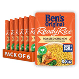 BEN'S ORIGINAL Ready Rice Roasted Chicken Flavored Rice, Easy Dinner Side, 8.8 OZ Pouch (Pack of 6)