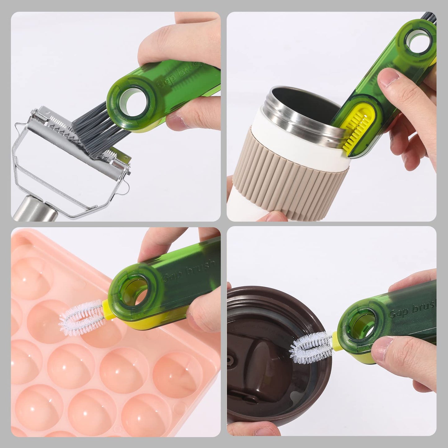3 in 1 Cup Lid Gap Cleaning Brush Set, Multifunctional Insulation Bottle Cleaning Tools, Mutipurpose Tiny Silicone Cup Holder Cleaner, Home Kitchen