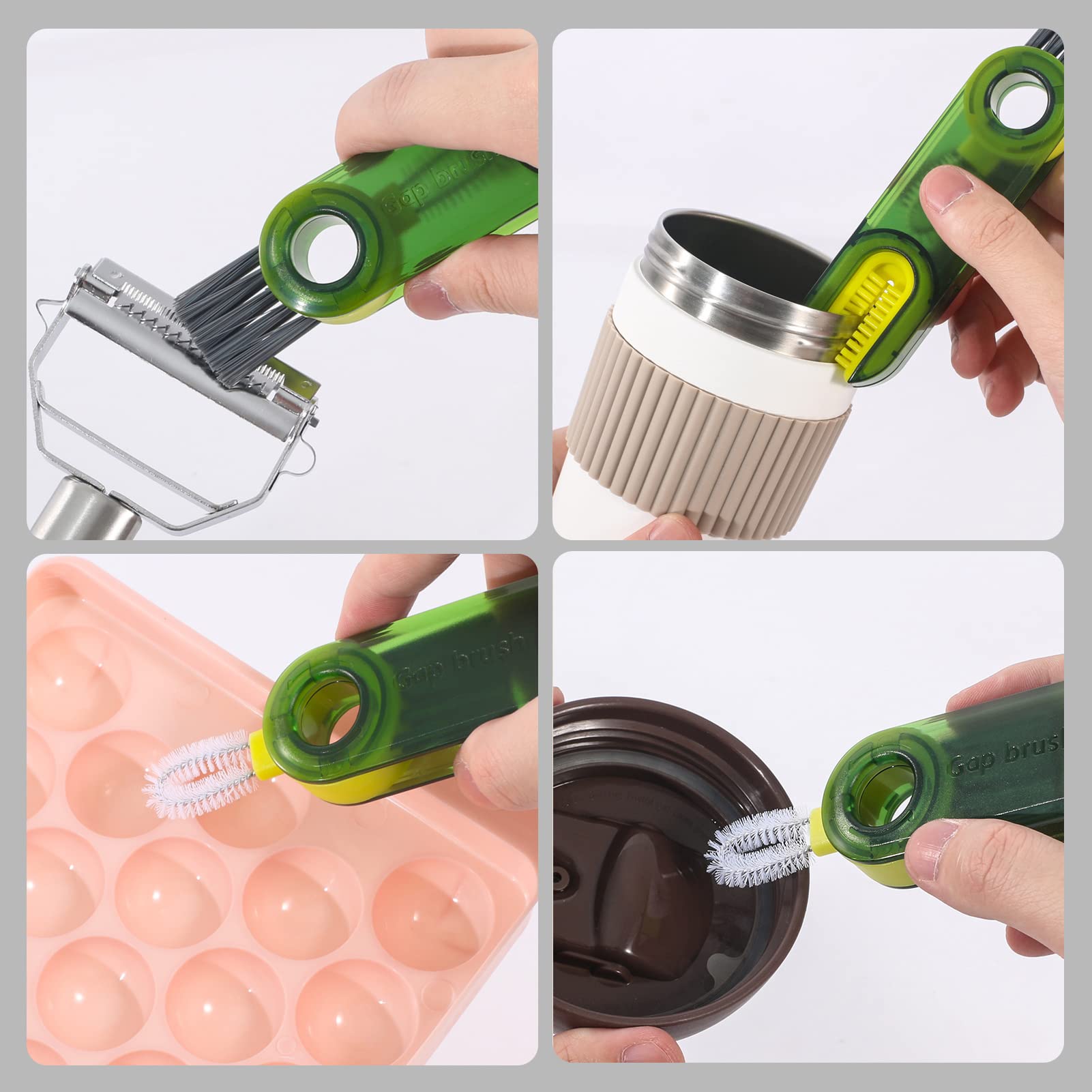 3 in 1 Cup Lid Gap Cleaning Brush Set, Multifunctional Insulation Bottle Cleaning Tools, Mutipurpose Tiny Silicone Cup Holder Cleaner, Home Kitchen