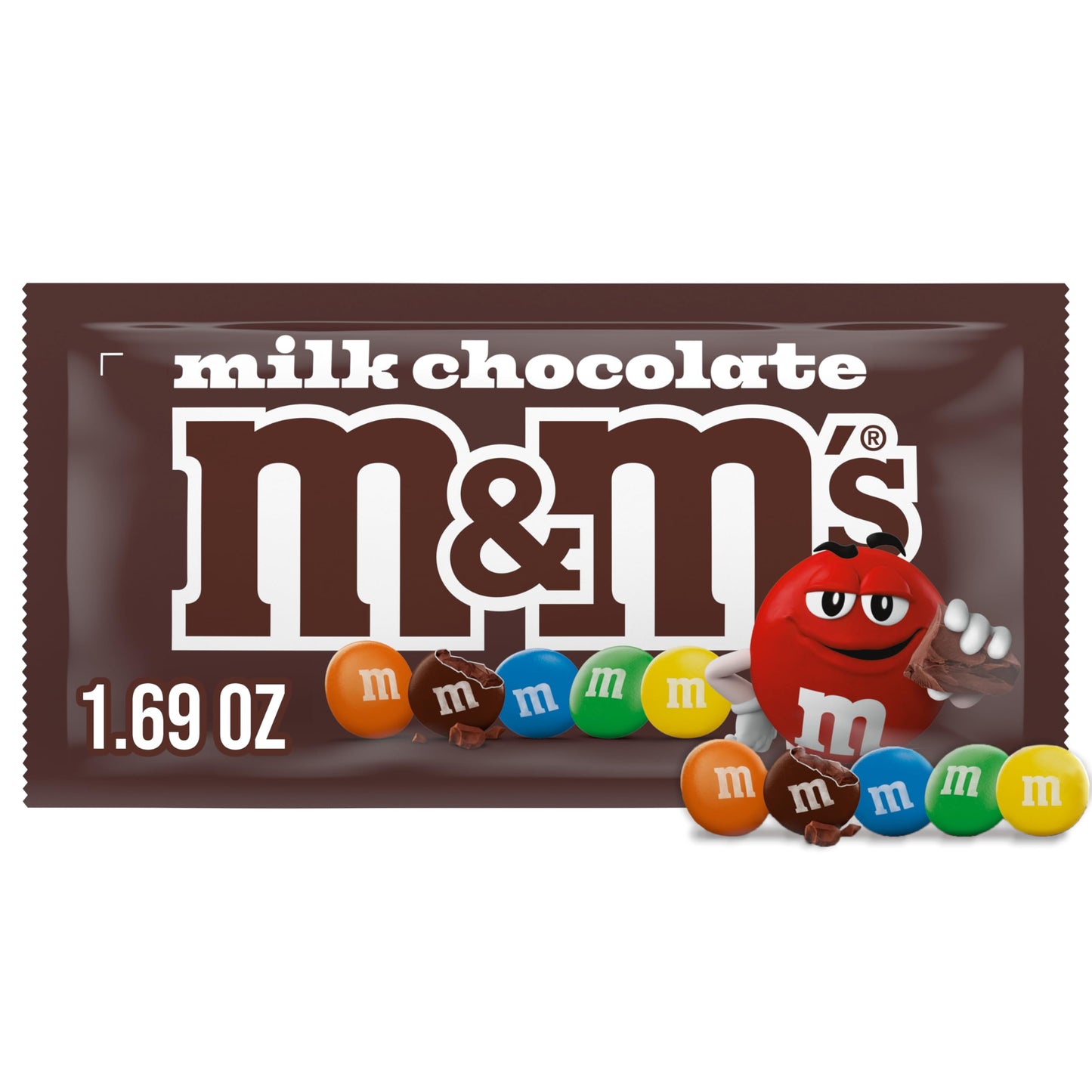 M&M'S Milk Chocolate Candy, Full Size, 1.69 oz Bag (Pack of 36)