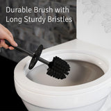 Toilet Brush and Holder Set - Toilet Bowl Brush and Holder with Sturdy Bristles for Thorough Cleaning - Concealed Matte Black Bathroom Accessories
