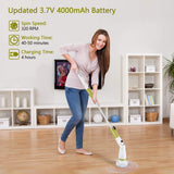 Electric Spin Scrubber Upgraded Power Scrubber 360 Cordless Tub and Tile Scrubber with 4 Replaceable Shower Scrubber Brush Heads, 1 Extension Arm
