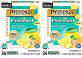 Twinings Probiotics Lemon & Ginger Herbal Tea, Supports Digestive Health, Single Serve K-Cup Pods for Keurig, Naturally Caffeine Free, 24 Count (Pack