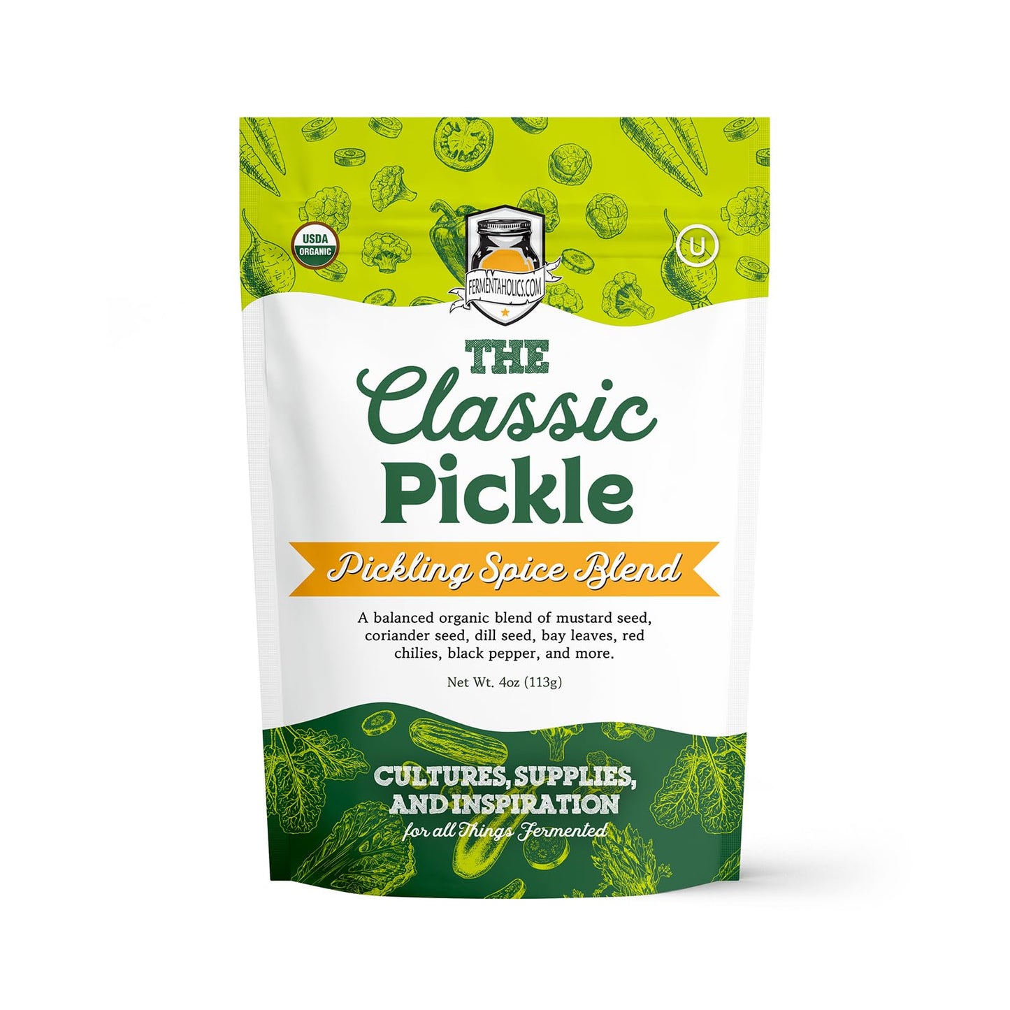 Fermentaholics The Classic Pickle Pickling Spice Blend - 4 oz Mix for Fermenting, Pickling, Seasoning Vegetables, Cooking, Marinades, Stews, Soups