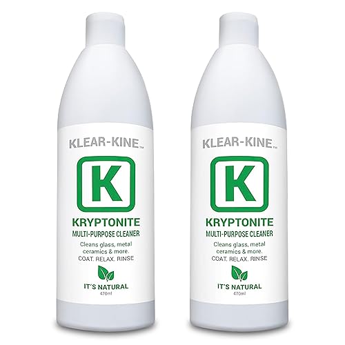 KLEAR Kryptonite Multipurpose Glass Cleaner | Powerful Cleaning Combo 5 in 1| Glass Friendly Glass Cleaner| Coat, Relax, Rinse| 16 oz Pack of 2