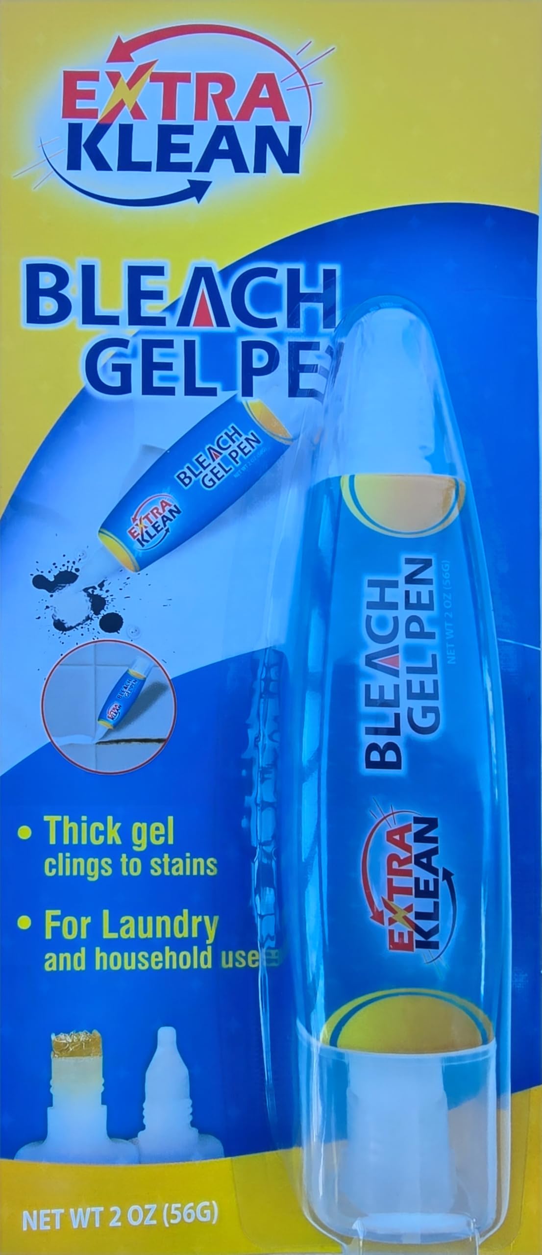 Bleach Gel Stain Remover Pen - Travel Size Toiletry for Clothing, Instant Spot Cleaner, Travel Essentials & Accessories