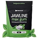 Mayena Jawline Max Gum (Mint) | Ultra-Hard Chewing Gum for High-Intensity Jaw Exercising (40pcs Pack) | Masseter Workout Gum | Helps Build Facial