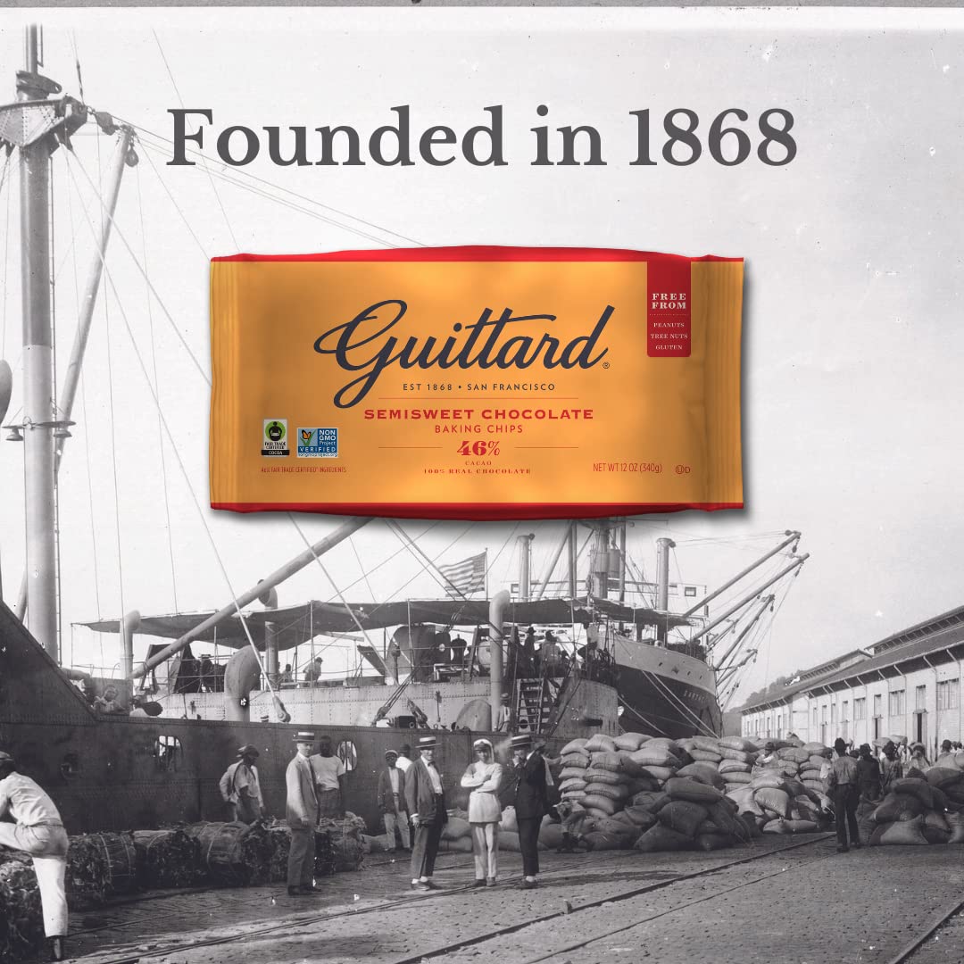 Guittard Baking Chips, Semi Sweet Chocolate, 12 oz
