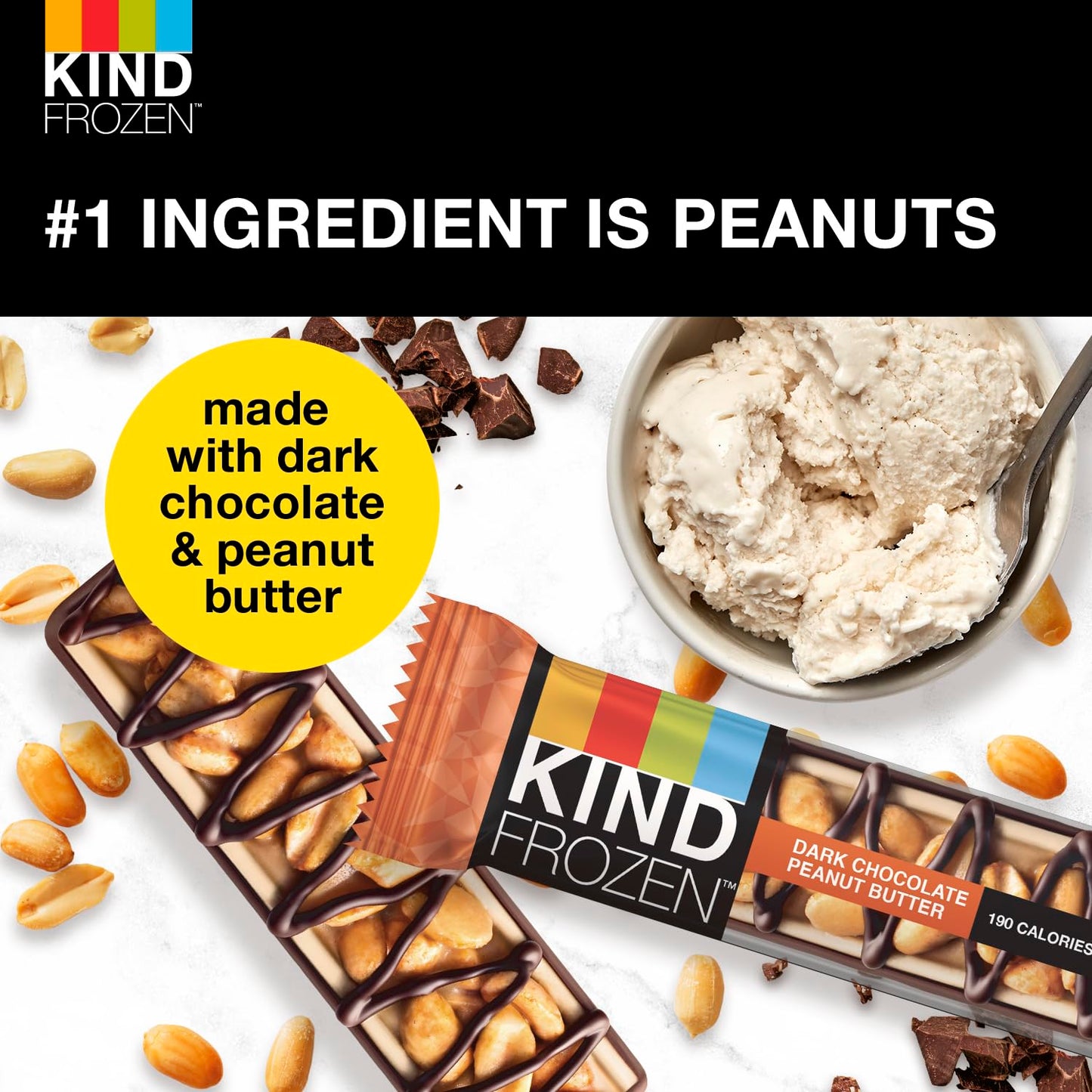 KIND FROZEN Frozen Dark Chocolate Peanut Butter Treat Bars, 1.60 Fl Oz (Pack Of 5) (Frozen)