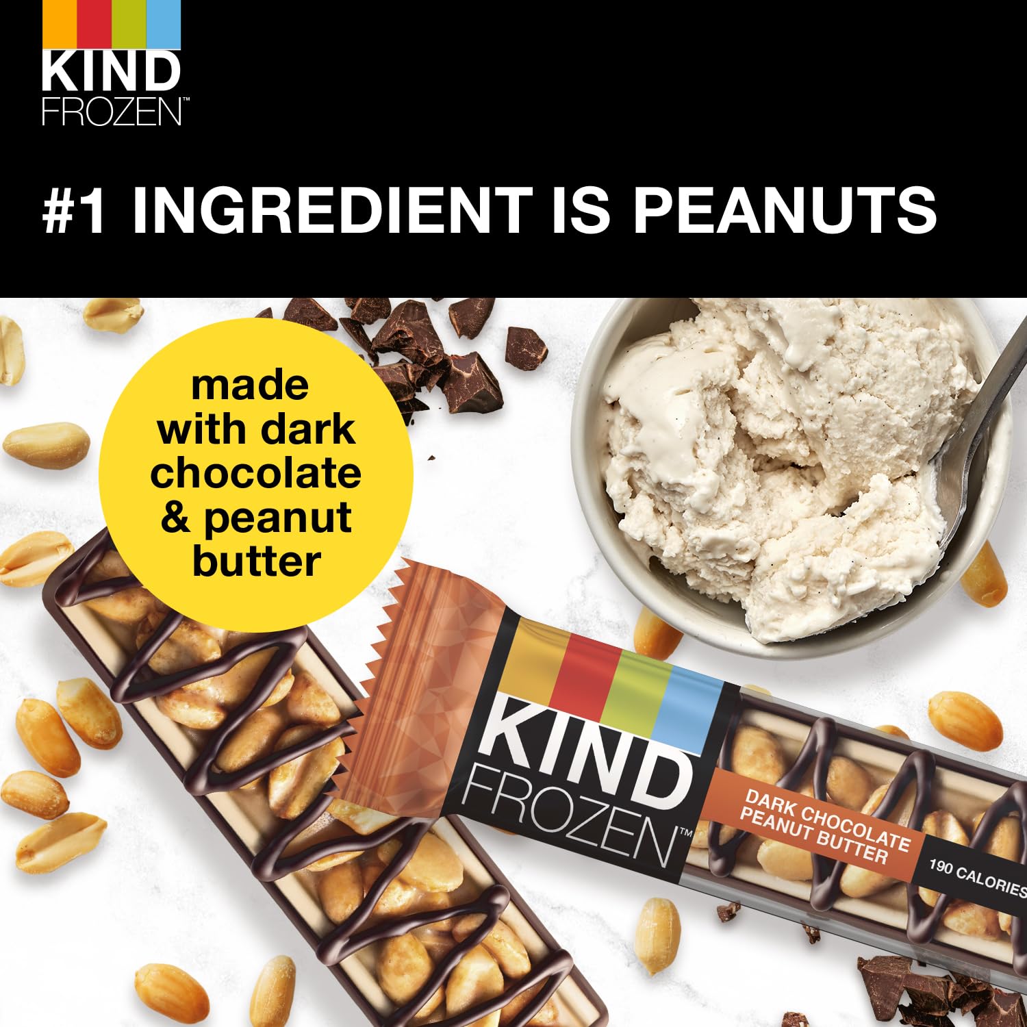 KIND FROZEN Frozen Dark Chocolate Peanut Butter Treat Bars, 1.60 Fl Oz (Pack Of 5) (Frozen)