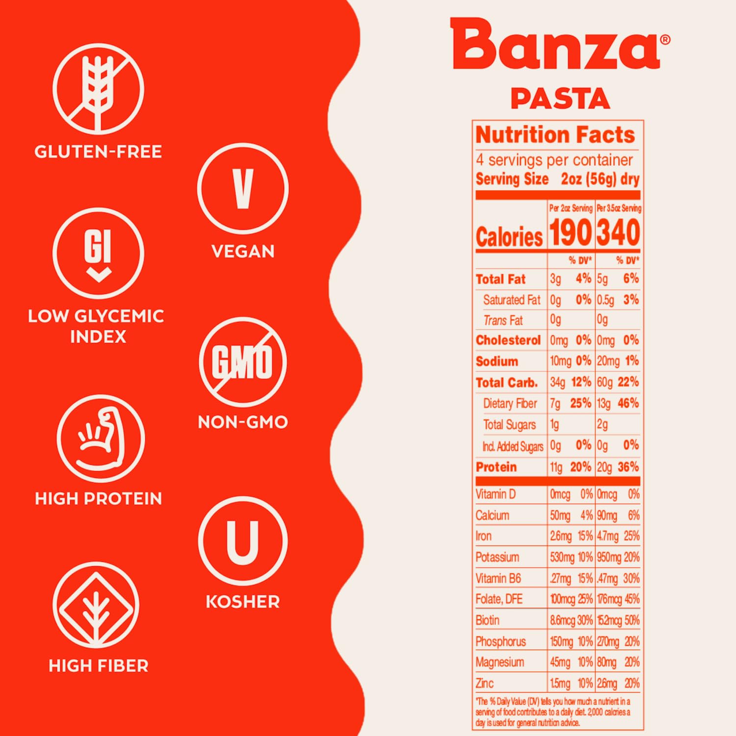 Banza Pasta Chickpea Gemelli 8 OZ