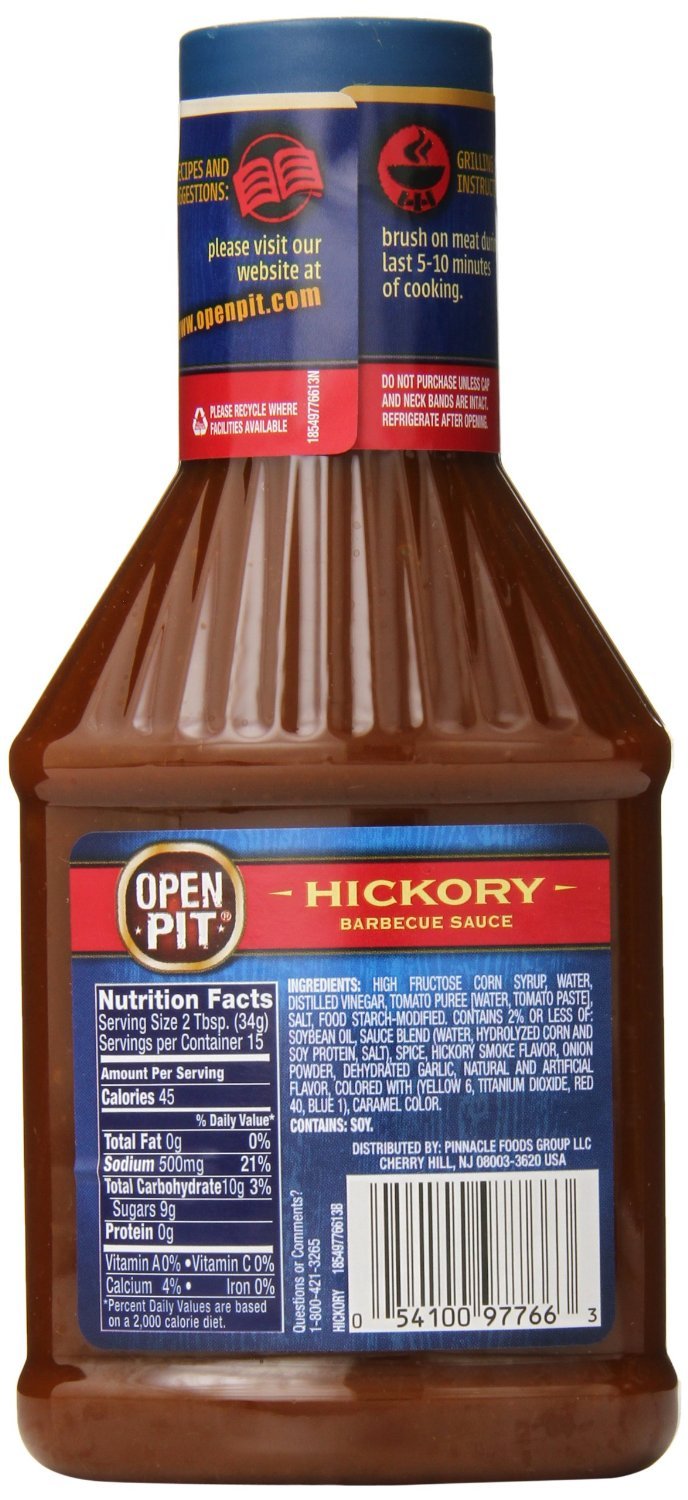 Open Pit Blue Label Barbecue Sauce - 18 Ounce Squeeze Bottle (Pack of 4) (Hickory)