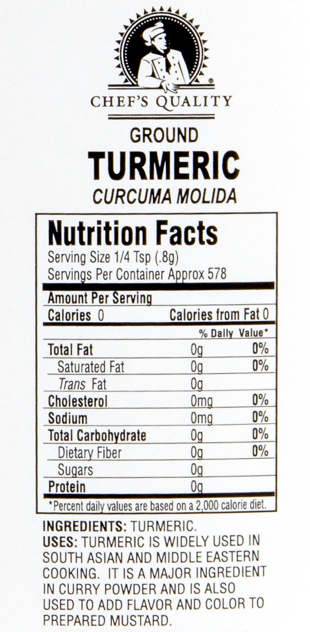 Ground Turmeric Root Powder - 1 Pound (16 OZ) Organic Cooking Spices & Herbs | Smoothies Add Food Color & Flavor Daily Meals | Chef Quality (Turmeric)