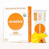 JONESBAR (Mango Almond, 4 Count (Pack of 1)), USDA Organic Fruit & Nut Bar, Non-GMO, Kosher, Vegan, Gluten Free, Simple Snack Bar