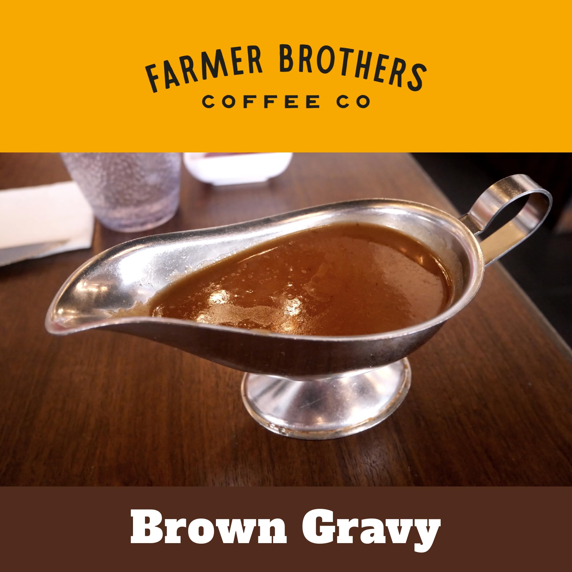 Farmer Brothers Instant Brown Gravy Mix, 15 oz Bags, Pack of 1 - Easy-to-Prepare Powdered Gravy for Restaurants or Home Kitchens - Smooth, Rich Flavor