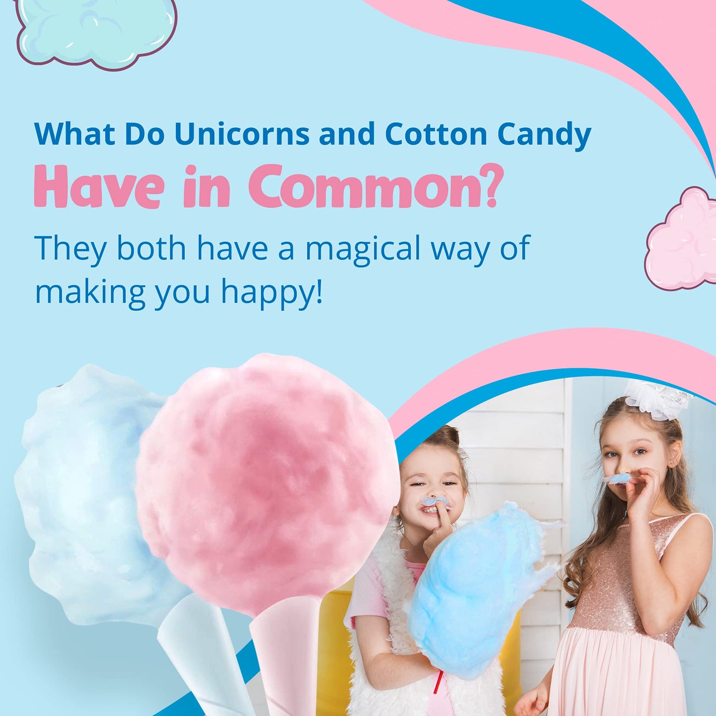 Lieber's Cotton Candy | 48 Pack of Light & Fluffy Vintage Candy | Blue & Red Carnival Birthday Party Favors Treats Supplies for Kids, Kosher | 0.8