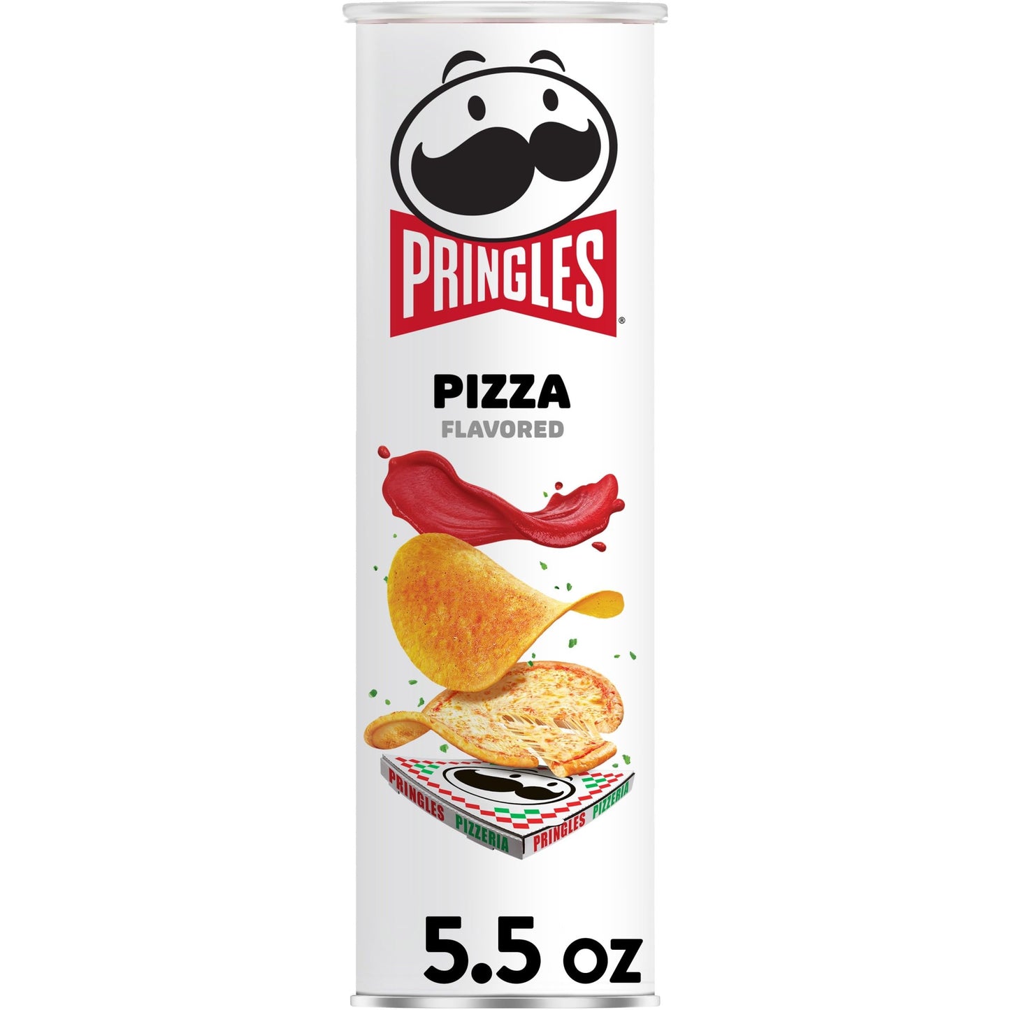 Pringles Potato Crisps Chips, Lunch Snacks, On-The-Go Snacks, Pizza, 5.5oz Can (1 Can)