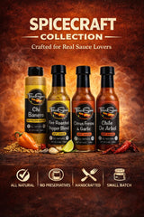 Fresco Sauce - Fabulous Hot Sauce Gift Box 4 Pack - Chi Banero Mustard - Fire Roasted Pepper Blend - Garlic Citrus Fresno - Chile De Arbol