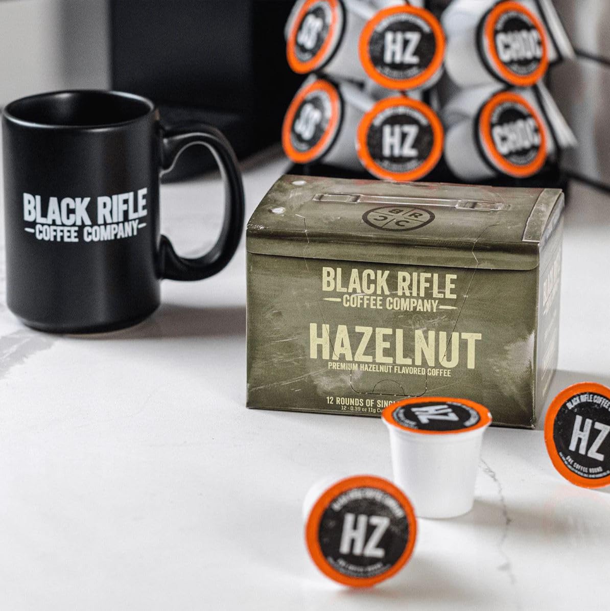 Black Rifle Coffee Company Hazelnut, Flavored Medium Roast Coffee Pods, 12 Single Serve Coffee Pods