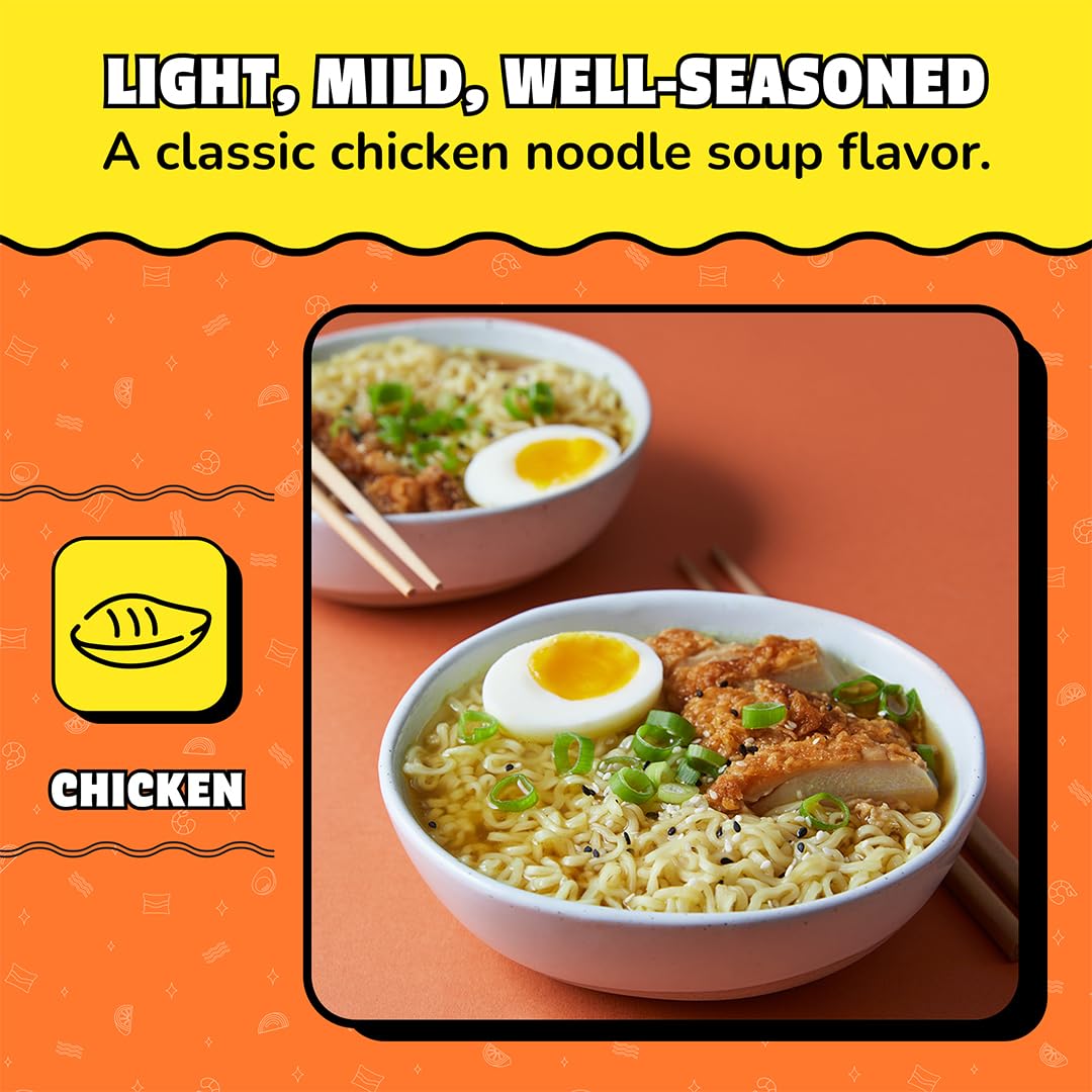 Maruchan Ramen Noodle Soup, Chicken Flavor - Japanese-Style Instant Noodles, Quick & Easy Meal for Kids, Students & Busy Families - 3 Oz. (24 Pack)