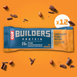 CLIF BUILDERS Protein Bars - Chocolatey Peanut Butter - 20g Plant Based Protein - Gluten Free - Non-GMO - Low Glycemic - No Artificial Sweeteners