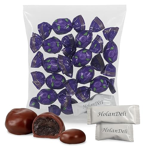 Dark Chocolate Covered Prunes - Plums in Rich Chocolate - Imported European Plum Candies Dipped in Smooth Dark Chocolate - Includes Complimentary