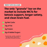 Perfect Keto Nola Bars, Gluten Free, Keto Granola Bars, Low Carb Snack or Breakfast Bar with No Sugar Added, Keto Diet Food, Healthy Snacks