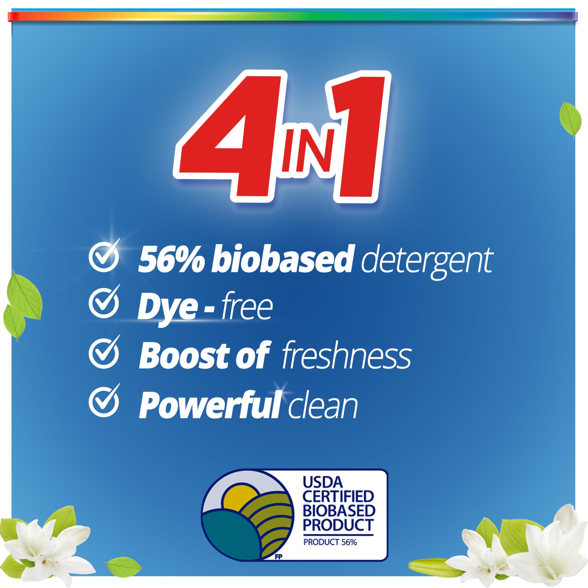 Purex Natural Elements Fresh Lilies & Linen Liquid Detergent, 82.5 oz, 165 Loads, Ultra-Concentrated, Dye-Free, USDA Certified Biobased Product