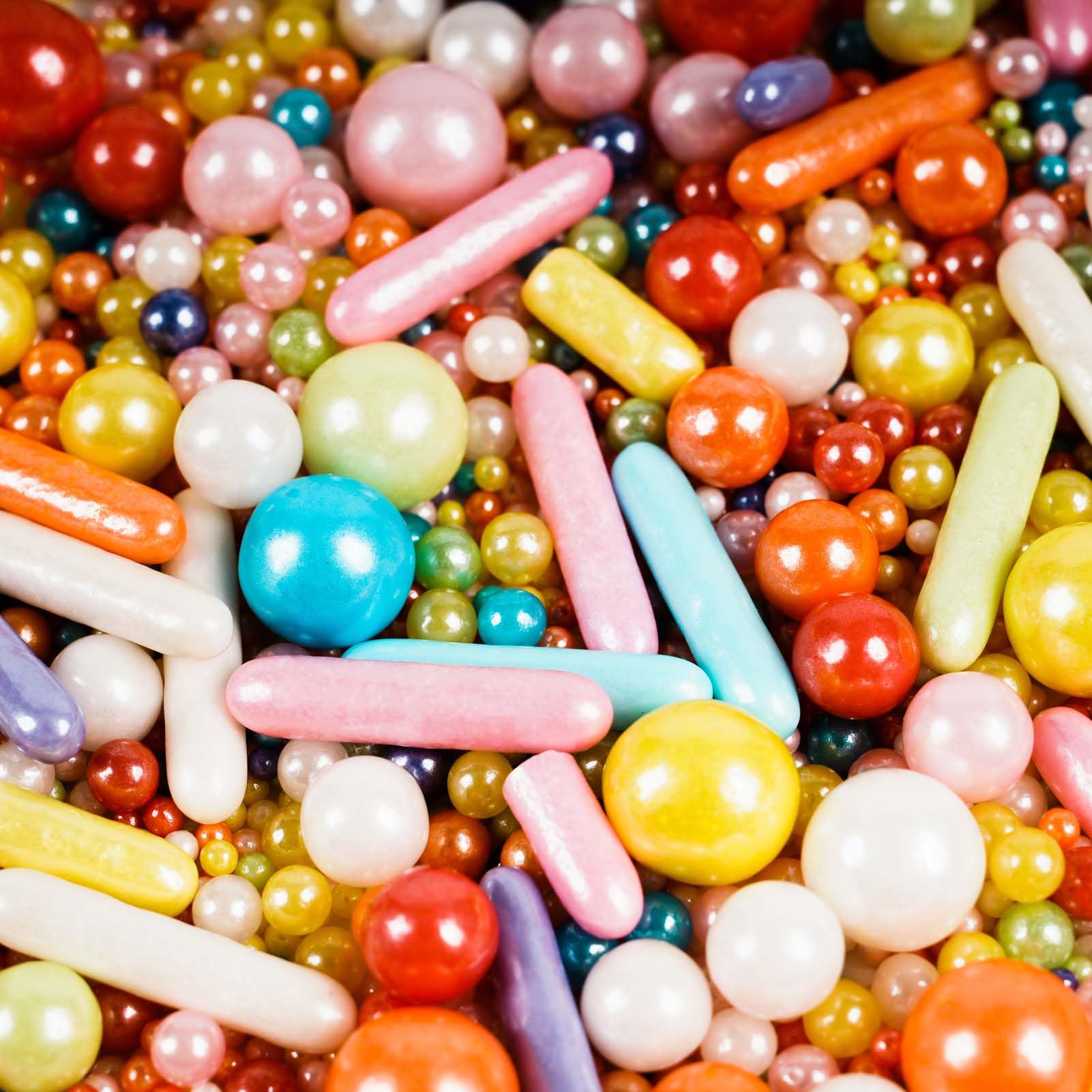 Kasvan Rainbow Pearl Sugar Sprinkles - Edible Mixed Candy Pearls 130g/4.58 Oz, Mix Size, Baking Cake Decorations, Ice Cream Toppings and Cookie