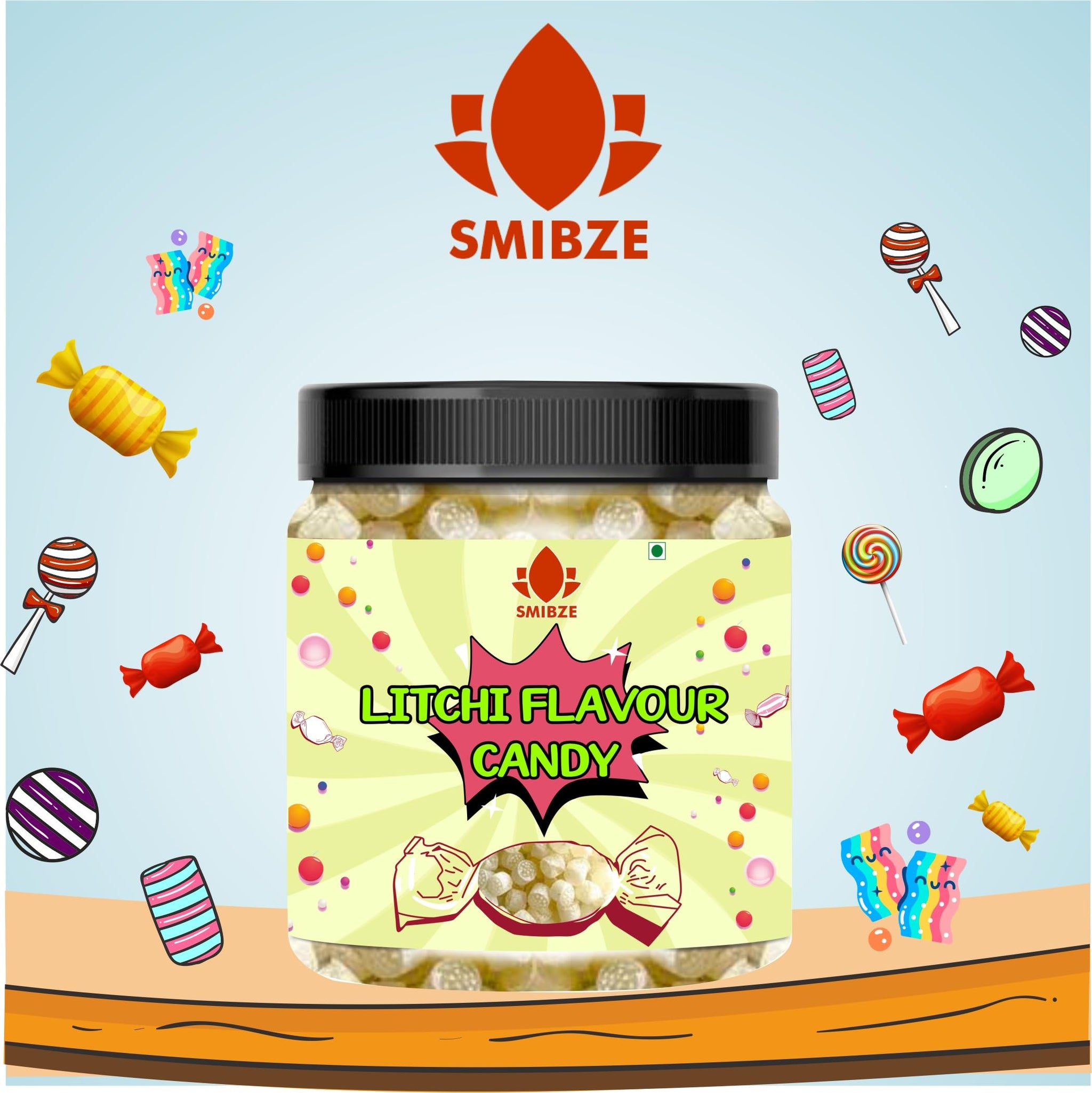 SMIBZE Natural Litchi Flavour Candy 250 GM (Pack of 1) SMIBZE