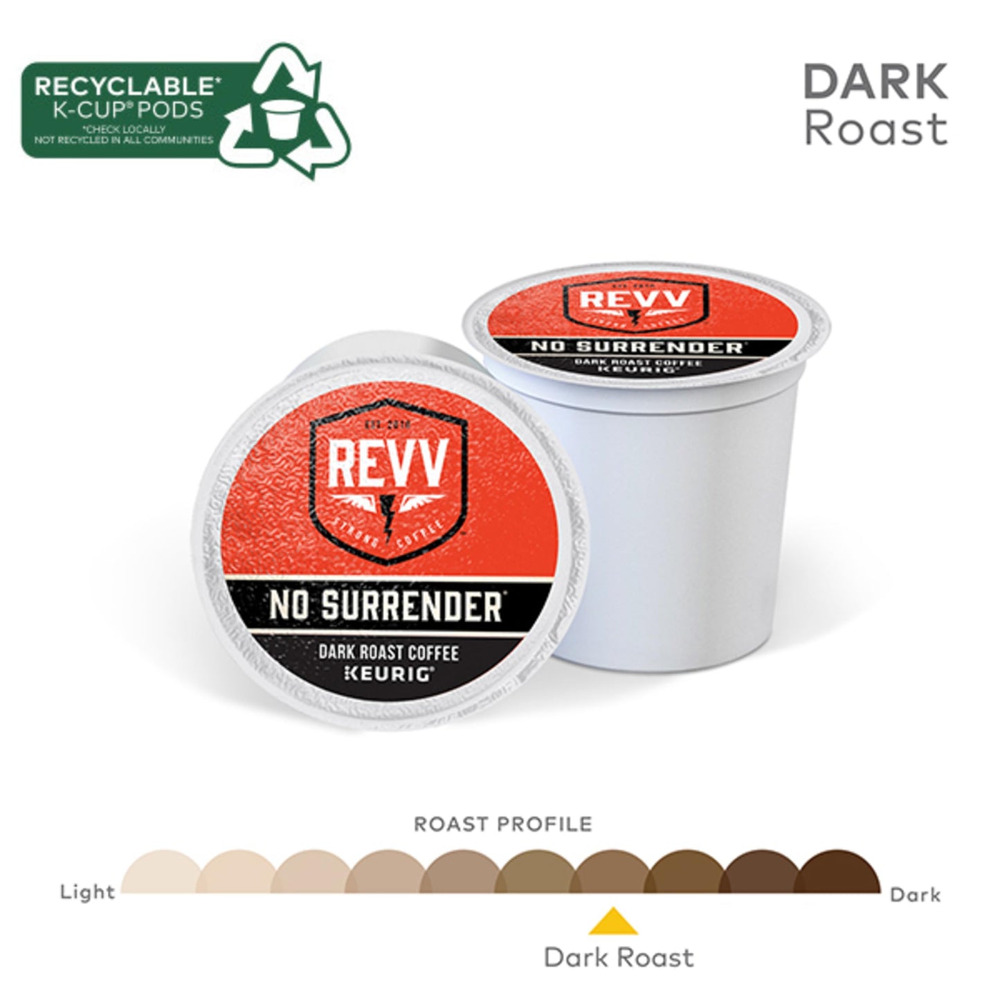 REVV No Surrender Keurig Single-Serve K-Cup Pods, Dark Roast Coffee, 48 Count