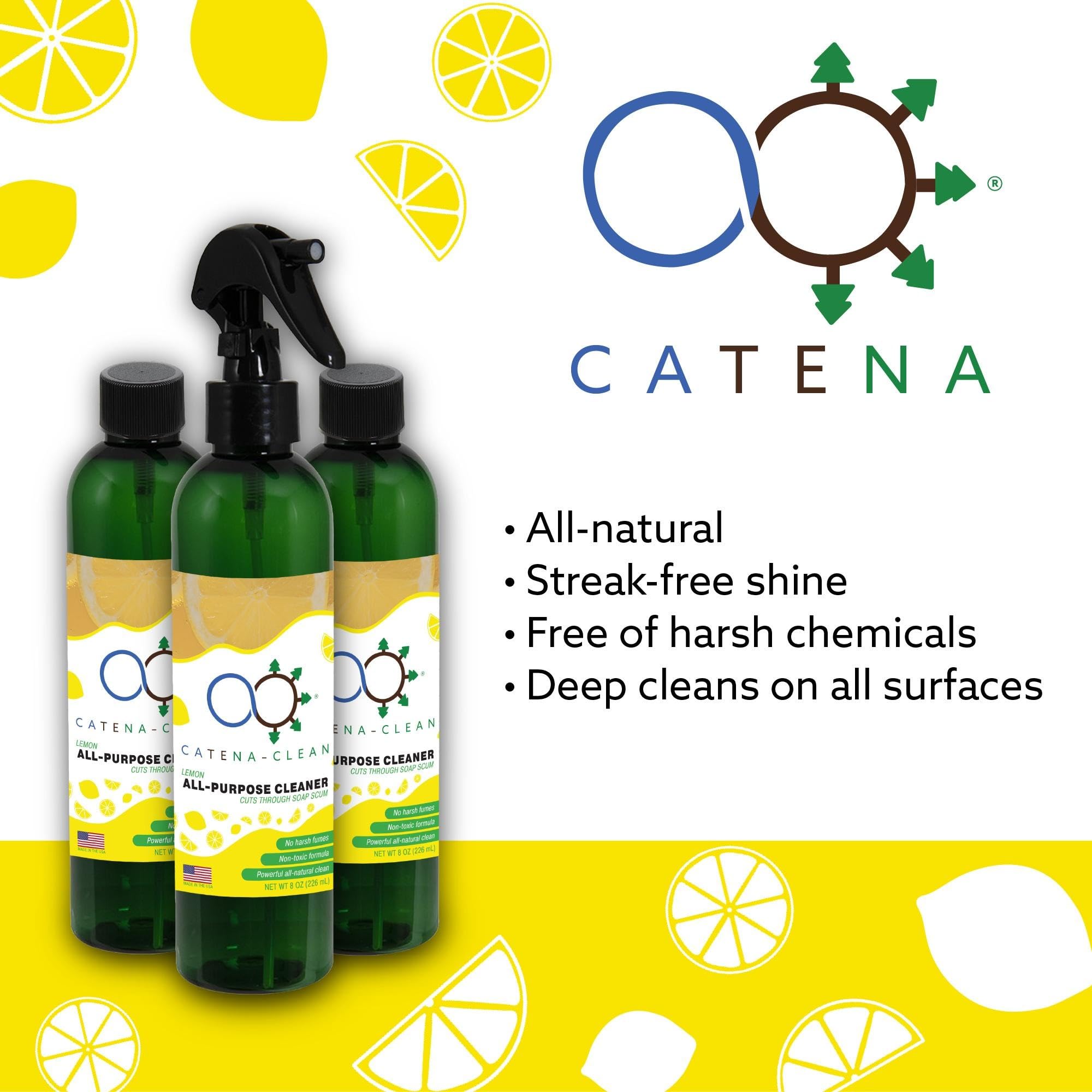 All Natural Lemon Scented Bathroom Cleaner (Pack of 1)- Multipurpose, Powerful Spray for Shower, Toilet, Sink & Tub - Descaler, Limescale, Grime