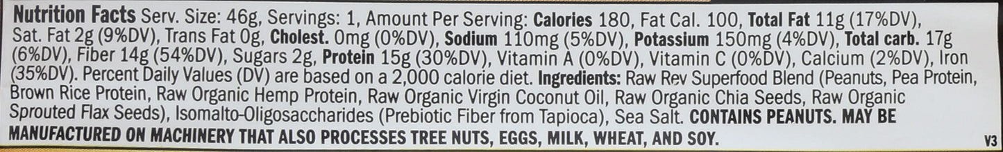 Raw Rev Creamy Peanut Butter Sea Salt Glo Bar, 1.6 OZ