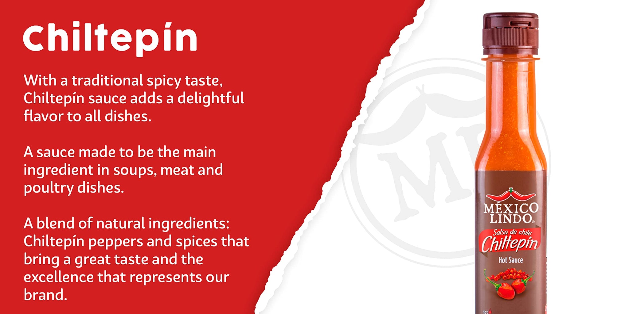 Mexico Lindo Chiltepin Hot Sauce | 14,200 Scoville Level | Traditional Spicy Flavor | 5 Fl Oz Bottles (Pack of 3)