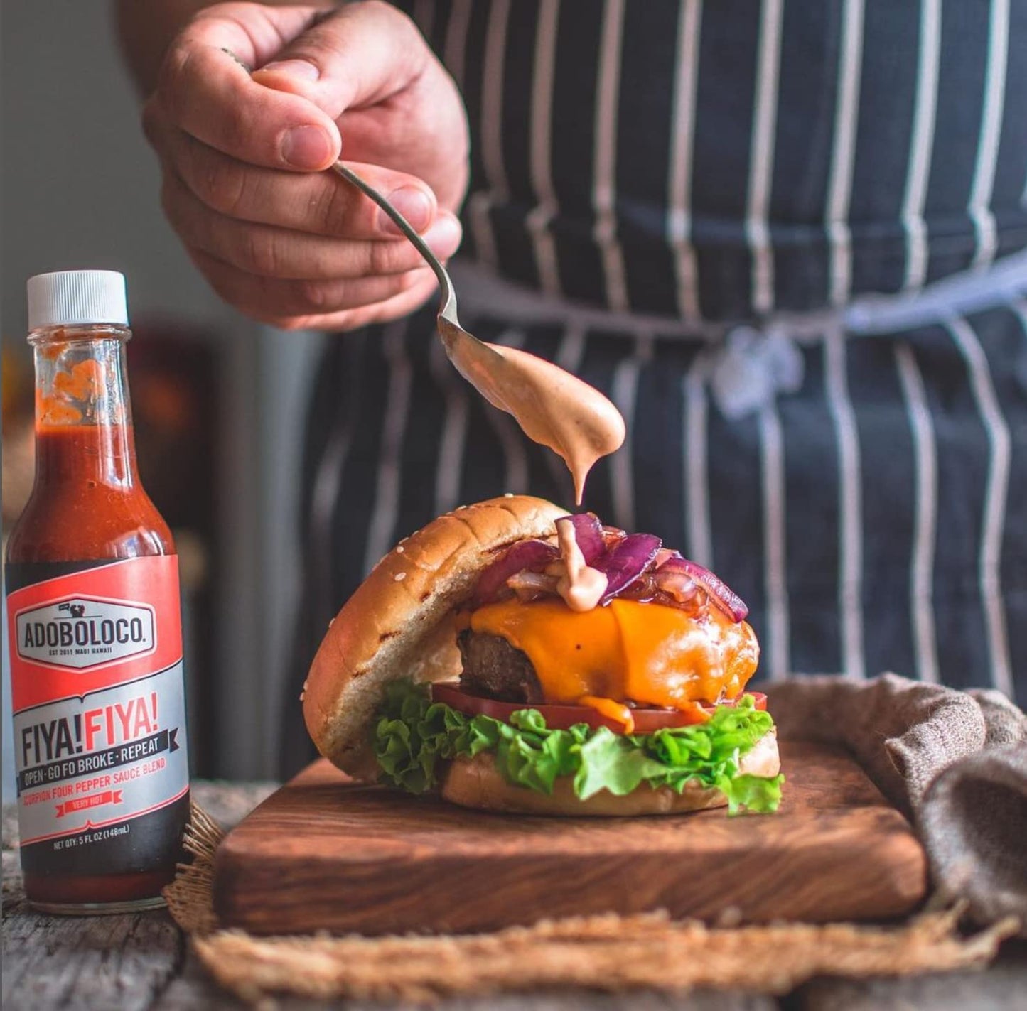 Adoboloco Hot Sauce FIYA! FIYA! (3-Pack) 5oz Sauce Extremely Hot Super Tasty Fiery Chili Pepper Sauce Blend