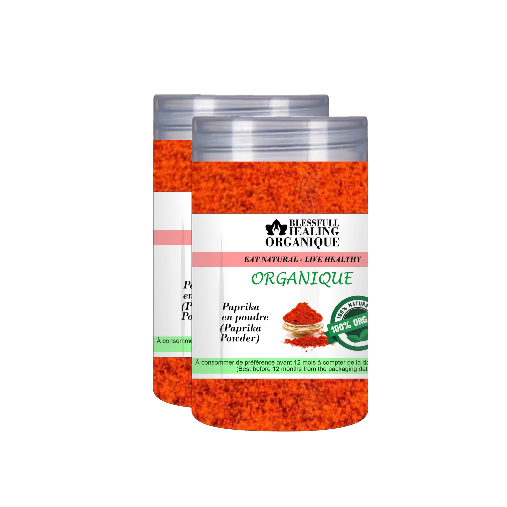 Blessfull Healing Organic Paprika Powder (Chilli Ground Spice) 100 Gram (3.52 oz) Each (Pack Of 2) = 200 Grams, Vegan