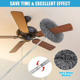 HLWDFLZ Microfiber Duster Kit 36pcs with 30 to 100 in Extension Pole and Ceiling Fan Cleaner Duster, Washable and Bendable Feather Duster for Cleaning