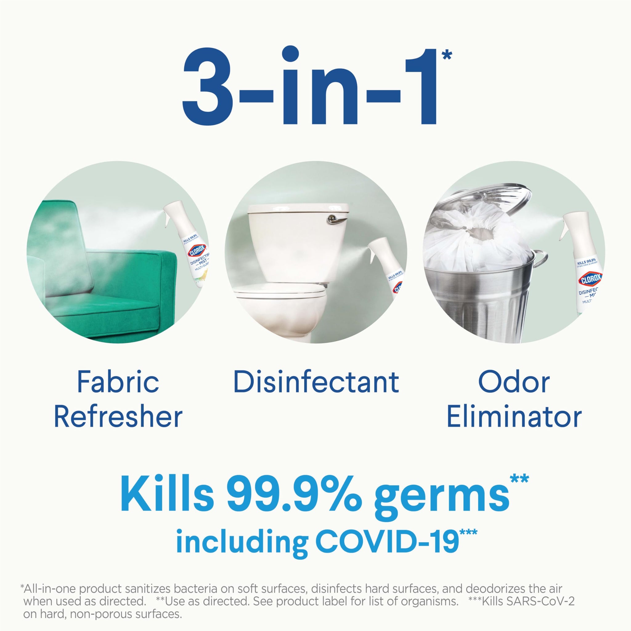 Clorox Disinfecting Mist, Lemon and Orange Blossom, 1 Spray and 1 Refill, 16 oz Each