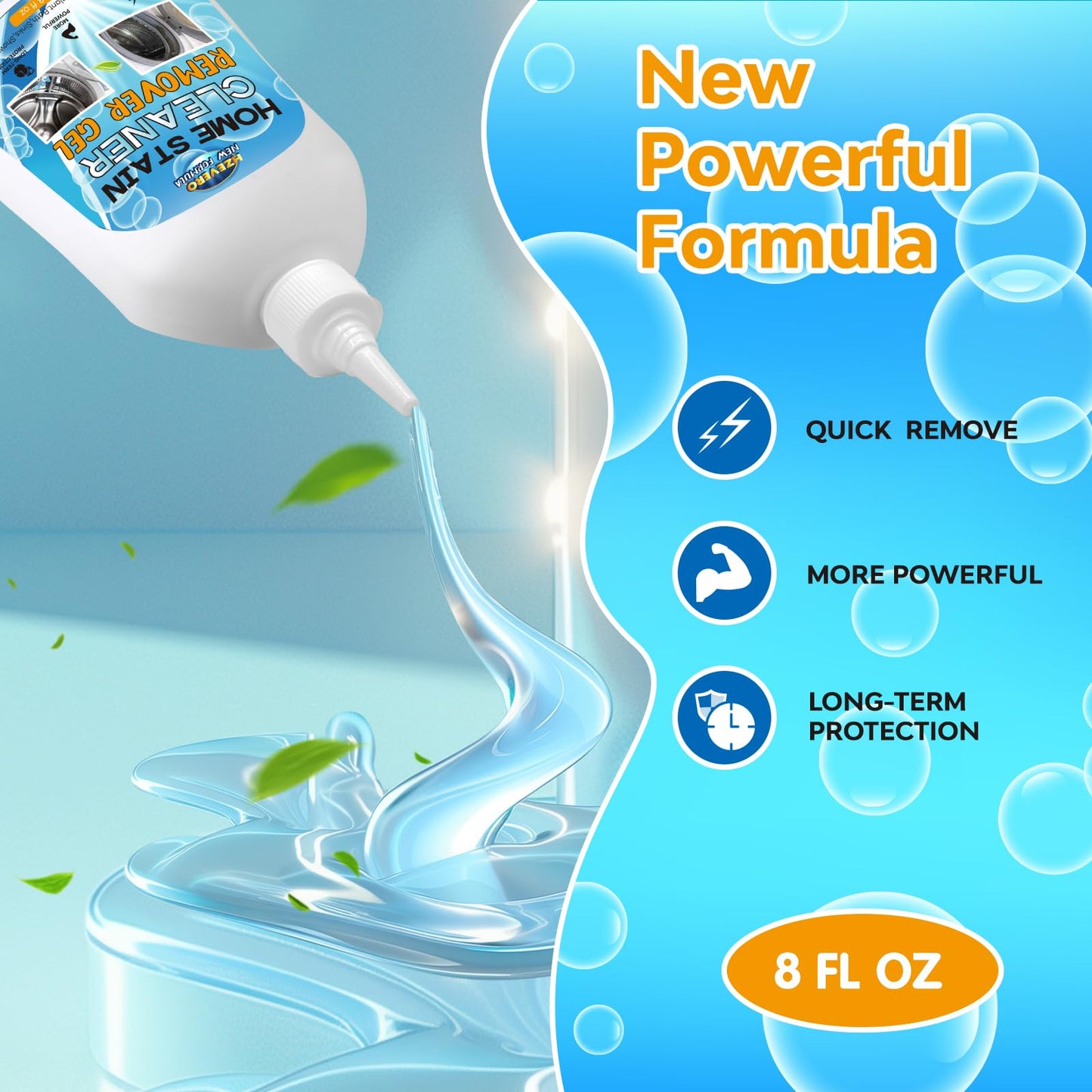 Mold Stain Remover Gel, Washing Machine Cleaner for Front Loader Washer Gasket Rubber Seal Home Stain Removal Gel for Grout, Caulk, Refrigerator