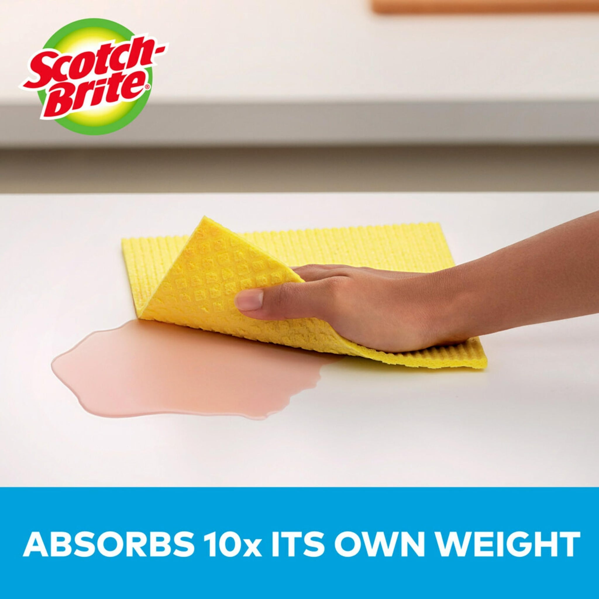 Scotch-Brite Sponge Cloth - 6-Pack (3 Packs of 2 Each), Reusable and Washable, Highly Absorbent, Multi-Purpose Cleaning Cloths
