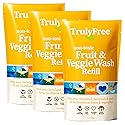 Truly Free Fruit and Vegetable Wash Refills | Veggie Wash Removes 99% Dirt & Wax | Plant-Based Produce Cleaner Spray | No Aftertaste, Made in USA |