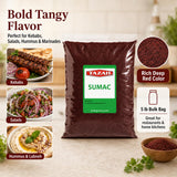 Tazah Sumac Spice 5 lb, Bulk Ground Sumac Seasoning from Jordan, Tangy Middle Eastern and Mediterranean Spice Powder for Restaurants, Foodservice